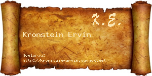 Kronstein Ervin névjegykártya
