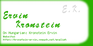 ervin kronstein business card